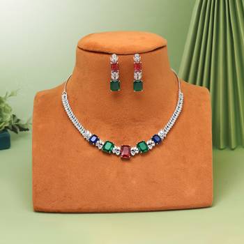 Multi color american diamond necklaces set 1