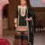 Black chinon embroidered salwar suit (free size)