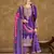 Purple chinon sequence embroidered salwar suit (free size)