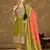 Green chinon sequence embroidered salwar suit (free size)