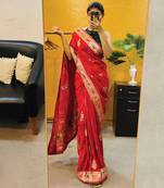 Red banaras pattu saree