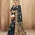 poly viscose georgette paisley banarasi saree (dark blue)