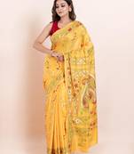 Blended silk hand kantha work saree