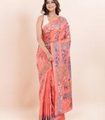 Blended silk hand kantha work saree