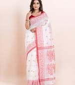 Blended cotton handloom saree with blouse fabric