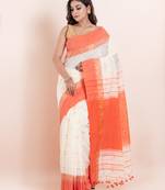 Blended cotton handloom saree with blouse fabric