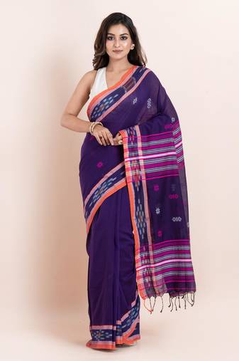 Pure cotton handloom saree with blouse fabric
