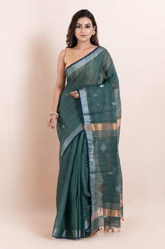 Pure cotton handloom saree with blouse fabric