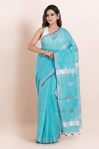 Pure cotton handloom saree with blouse fabric