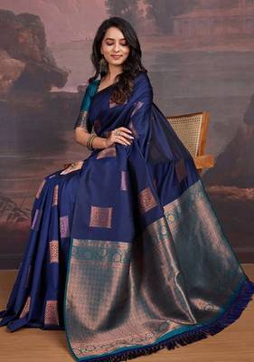 Multy color silk blend sarees with blouse 2