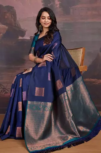 Multy color silk blend sarees with blouse
