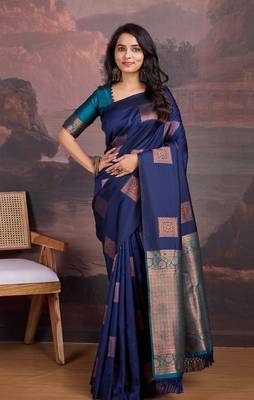 Multy color silk blend sarees with blouse 1