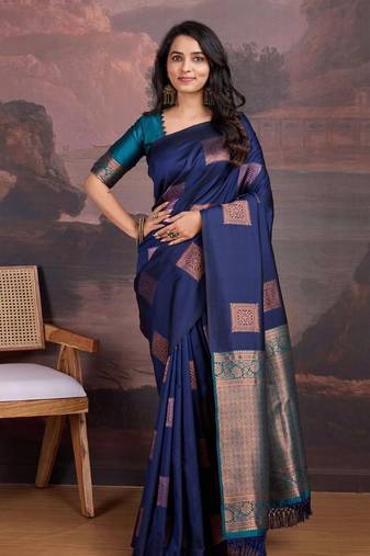 Multy color silk blend sarees with blouse