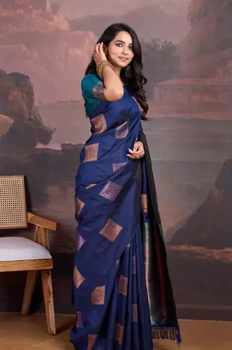 Multy color silk blend sarees with blouse