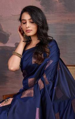 Multy color silk blend sarees with blouse 4