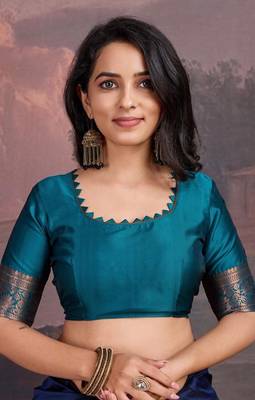 Multy color silk blend sarees with blouse 5