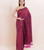 Blended cotton handloom saree with blouse fabric