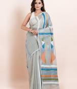 Blended cotton handloom saree with blouse fabric