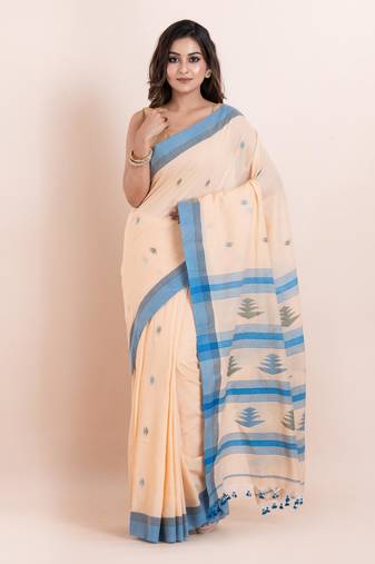 Pure cotton handloom saree with blouse fabric