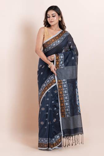 Pure cotton handloom saree with blouse fabric