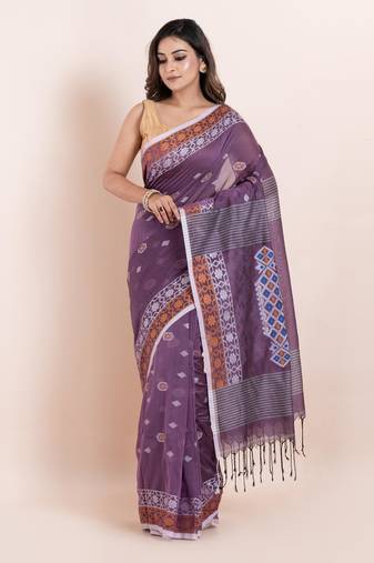 Pure cotton handloom saree with blouse fabric