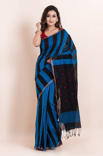 Pure cotton sequense work handloom saree with blouse fabric