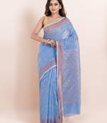 Blended cotton handloom saree with blouse fabric