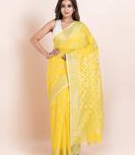 Blended cotton handloom saree with blouse fabric