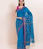 Blended cotton handloom saree with blouse fabric