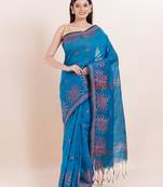 Blended cotton handloom saree with blouse fabric