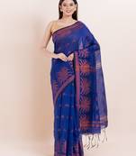 Blended cotton handloom saree with blouse fabric