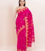 Blended cotton handloom saree with blouse fabric
