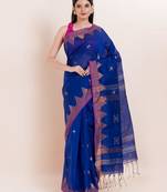 Blended cotton handloom saree with blouse fabric