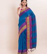 Pure cotton handloom saree with blouse fabric