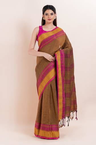 Pure cotton handloom saree with blouse fabric