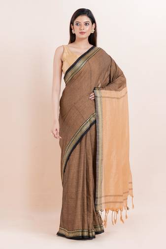 Pure cotton handloom saree with blouse fabric