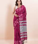 Pure cotton handloom saree with blouse fabric