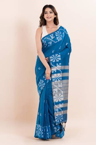 Pure cotton handloom saree with blouse fabric