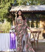 mehendi Georgette  Floral Printed saree