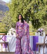 onion Georgette  Floral Printed saree