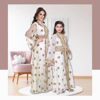 Arabian Kaftan Golden Embroidered Dress 1