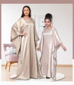 Arabian Beige Color Satin Dress