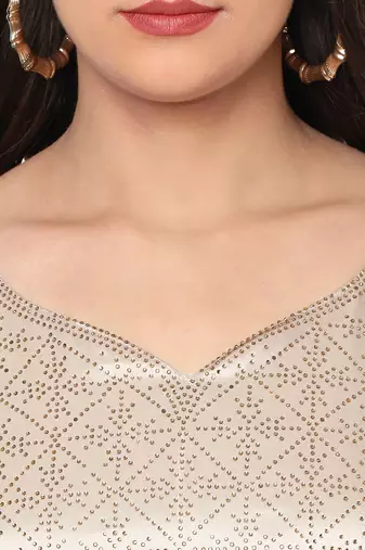 Arabian Beige Color Satin Dress
