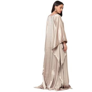 Arabian Beige Color Satin Dress 3