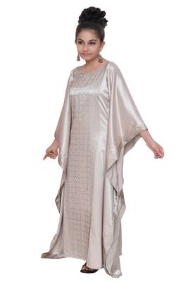 Arabian Beige Color Satin Dress 4