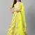 yellow & gold toned embroidered semi stitched party lehenga & blouse with dupatta
