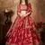 maroon floral digital printed organza bridal lehenga set choli with dupatta