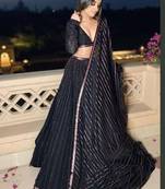 Black Multi Sequins Georgette Party Wear Lehenga Choli