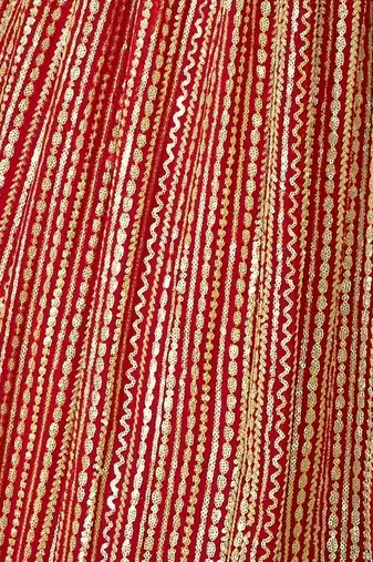 red sequins georgette lehenga set choli with dupatta with net dupatta