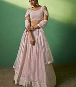 Pink Sequins Georgette Engagement Wear Lehenga Choli